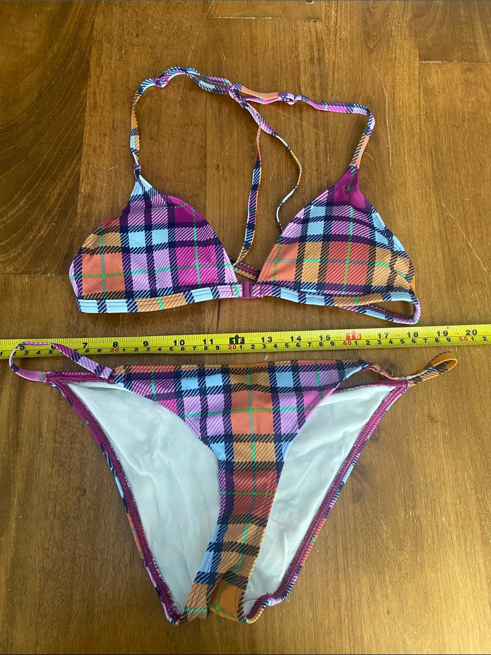 Urban Outfitters Plaid Bikini Set - Purple & Orange